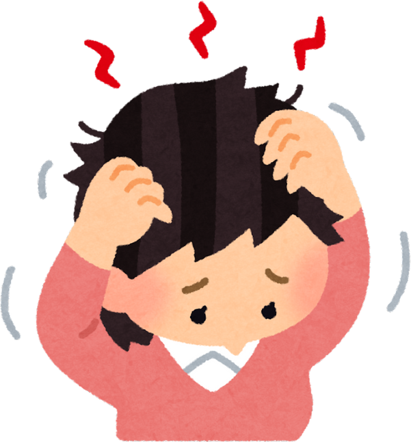 Illustration of a Woman Scratching Itchy Head